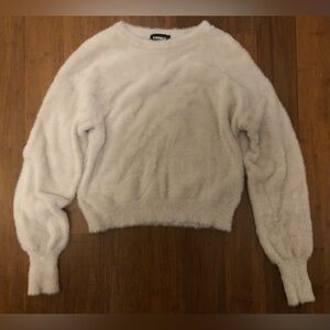 Express Eyelash Sweater Size XS Beige Y2K 90s